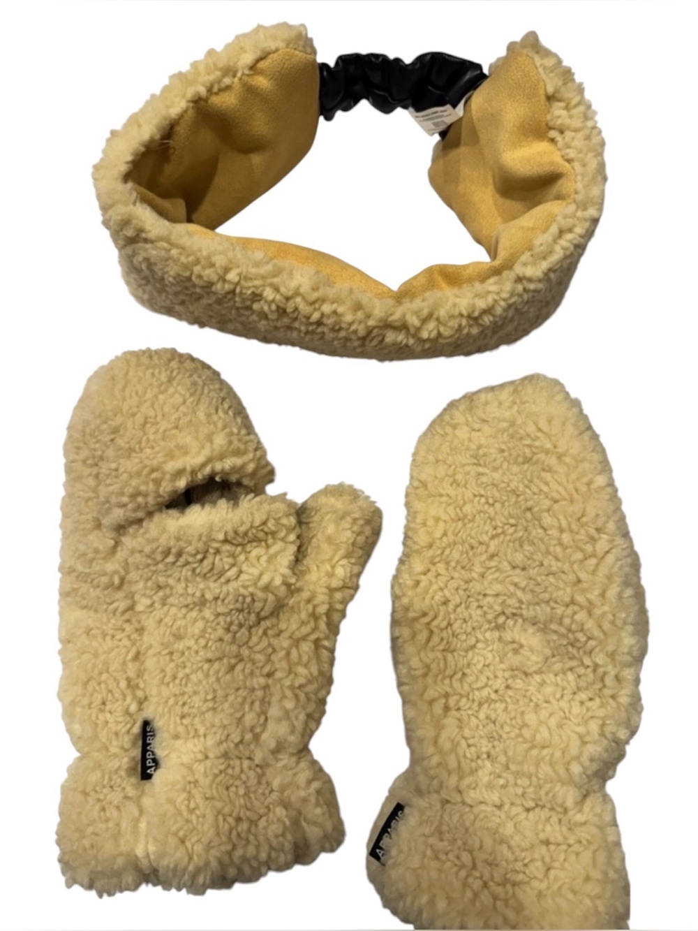 Apparis Sherpa Mittens with Matching Headband